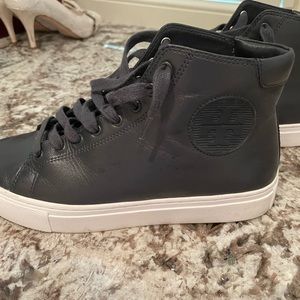 Tory Burch high top sneakers in dark navy size 6.5